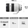Sony SEL70200G2 camera lens MILC Telephoto lens