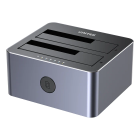 Unitek SATA6G Dual Bay HDD Docking Station Alum Black Y-3026