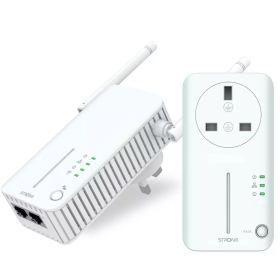 Strong Powerline Kit AV600 Passthrough 600Mbps WI-Fi 300Mbps UK POWERLWF600DUOUKV2
