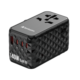 Verbatim Charger Travel Adapter World to World GAN III 140W 2xC 2xA UTA-10