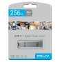 PNY Flash Drive Elite Steel USB 3.1 Stick 256GB Capless Slider Black FD256ESTEEL31G