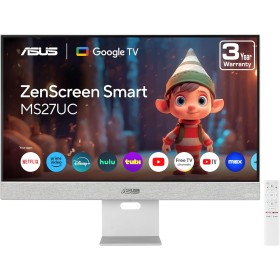 ASUS Monitor Smart 27" 4K Google TV, Chromecast, Speakers, USB-C/HDMI ZenScreen MS27UC