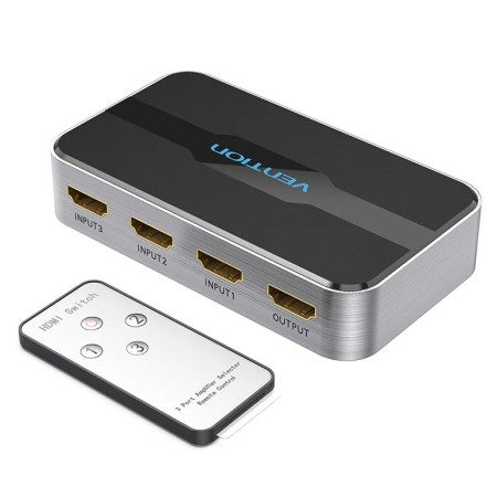 Vention HDMI Switch 3-Port 4K 2.0 w/Remote Control AFOH0