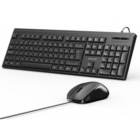 Vention Keyboard and Mouse Combo Wired Silent Slim Full Size KTYBG-EN