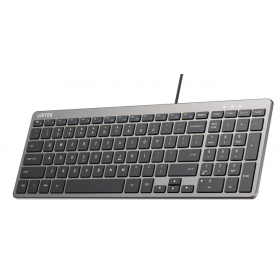 Unitek Keyboard Wired 99K USB-C/A English SlimTap T053 Space Grey