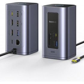 Baseus IT USB Hub 12-in-1 2xUSB-C/2x4KHDMI/2xUSB-C/3xUSB-A/RJ45/SD/PD100W