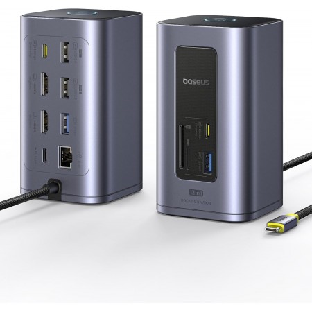 Baseus IT USB Hub 12-in-1 2xUSB-C/2x4KHDMI/2xUSB-C/3xUSB-A/RJ45/SD/PD100W