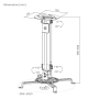 Brateck PRB-18S Ceiling Projector Mount 38-58cm 13.5kg Black
